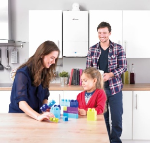 wall mounted boiler installed into a kitchen